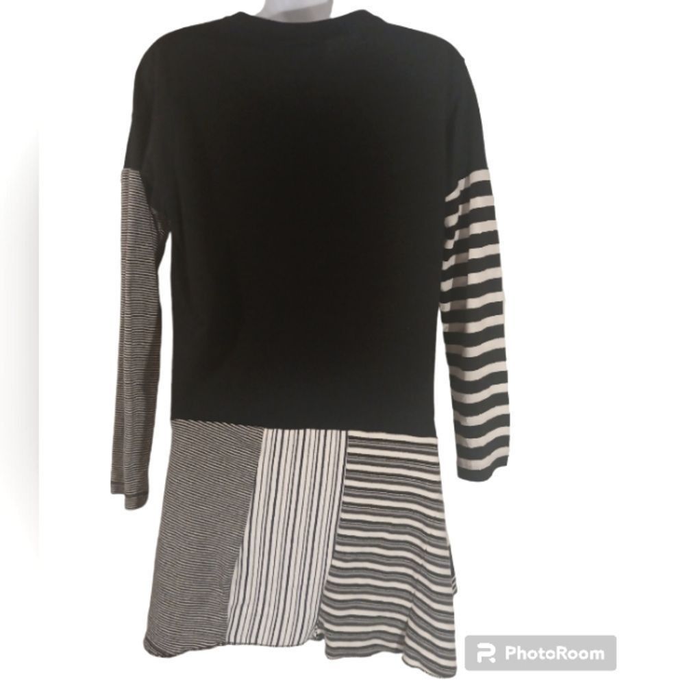 Super Recycled Upcycled Patchwork Black/White/Tan… - image 5